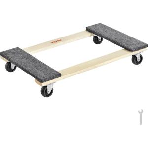 VEVOR Furniture Dolly, 4 Pack 6-Inch Steel Tri-Dolly with 360° PP Swivel Wheels and Non-Slip Cap, 3 Wheels Furniture Lift Mover Tool Set for Moving Heavy Furniture Refrigerator Sofa(30in x 18in-1 Pack)
