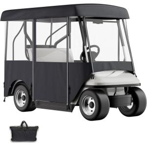 VEVOR Golf Cart Enclosure, Polyester Driving Enclosure, Club Car Covers Universal Fits for Most Brand Carts, Sunproof and Dustproof Outdoor Cart Cover(300D 78.7×43.3×62.2″)