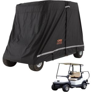 VEVOR Golf Cart Enclosure, Polyester Driving Enclosure, Club Car Covers Universal Fits for Most Brand Carts, Sunproof and Dustproof Outdoor Cart Cover(600DFull cover 112x48x66″)