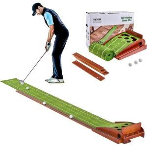 VEVOR Golf Putting Mat, Putting Green Indoor, Putting Matt for Indoors, Sports Spin n Putt Golf Game, Perfect Practice Putting Mat, Golf Putting Mats Practice Auto-Ball Return(5 Holes)