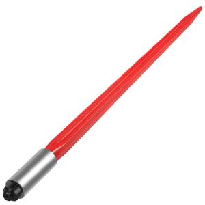 VEVOR Hay Spear 32″ Bale Spear 1350 lbs Capacity, Bale Spike Quick Attach Square Hay Bale Spears 1 3/8″ Wide, Red Coated Bale Forks, Bale Hay Spike with Hex Nut & Sleeve for Buckets Tractors Loaders(32″)