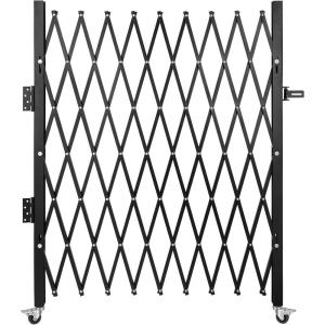VEVOR Hx12’W Double 12’W Folding Security Gate, 6-1/2′ H x 12′ W, Black, 78 Sq Ft(51.57 x 75 in/4.3 x 6.2 ft)