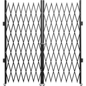 VEVOR Hx12’W Double 12’W Folding Security Gate, 6-1/2′ H x 12′ W, Black, 78 Sq Ft(87″ H x 150″ W)