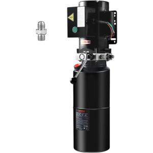 VEVOR Hydraulic Pump Double Acting 4 Way Hydraulic Power Unit Double Solenoid Hydraulic Power Pack 12V DC Hydraulic Power Pump with 4.5Liter Reservoir for Dump Trailer Car Lifting(10 Quart)