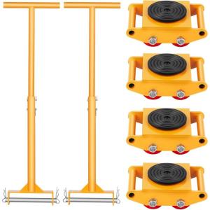 VEVOR Machine Skate, 6T Machinery Skate Dolly, 13228 lbs Machinery Moving Skate, Machinery Mover Skate with 360° Rotation Cap and PU Directional Rollers, Heavy Duty Industrial Moving Equipment, Yellow(6T)