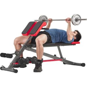 VEVOR Multi-Functional Weight Bench for Full Body Workout, Roman Chair Hyperextension Bench, Adjustable & Foldable Equipment for Back Arm Core Ab Workout, Sit Up Exercise Machine for Home Gym(Multi-Functional 660LB)