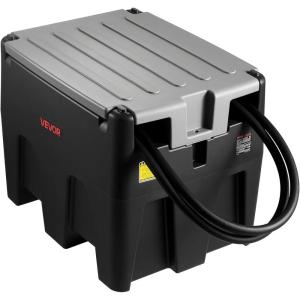 VEVOR New Portable Diesel Tank, 58 Gallon Capacity & 10 GPM Flow Rate, Diesel Fuel Tank with 12V Electric Transfer Pump and 13.1ft Rubber Hose, PE Diesel Transfer Tank for Easy Fuel Transportation(Black)