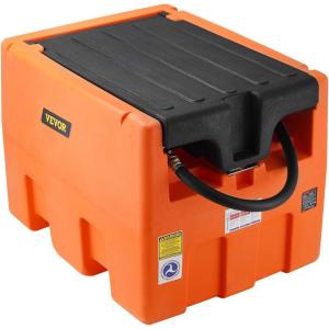 VEVOR New Portable Diesel Tank, 58 Gallon Capacity & 10 GPM Flow Rate, Diesel Fuel Tank with 12V Electric Transfer Pump and 13.1ft Rubber Hose, PE Diesel Transfer Tank for Easy Fuel Transportation(Orange)
