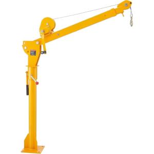 VEVOR Pickup Truck Crane with 1100 lbs Manual Winch, Folding Truck-Mounted Bed Crane, Steel Pickup Truck Jib Crane Hoist 360° Swivel for Lifting Goods in Construction, Factory