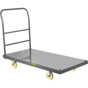 VEVOR Platform Truck, 2000 lbs Capacity Steel Flatbed Cart, 47″ Length x 24″ Width x 32″ Height Flat Dolly, Hand Trucks with 5″ Nylon Casters, Heavy-Duty Utility Push Carts for Luggage Moving(2000 LBS)