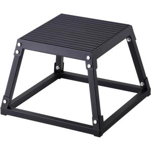 VEVOR Plyometric Jump Box, 18 Inch Plyo Box, Steel Plyometric Platform and Jumping Agility Box, Anti-Slip Fitness Exercise Step Up Box for Home Gym Training, Conditioning Strength Training(Black)