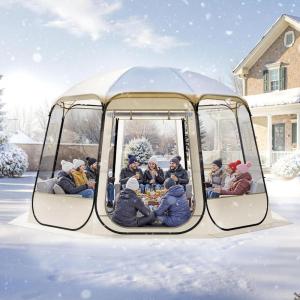 VEVOR Pop up Bubble Tent, 15 x 13.8 ft Waterproof & UV-Resistant, Clear Camping Tent Shelter, Outdoor Garden Dome Igloo Tents with Windows, 540° Panoramic View, for 12-15 Persons Patio Backyard(Transparent 12ft Bubble Tent for 8-10 Person)