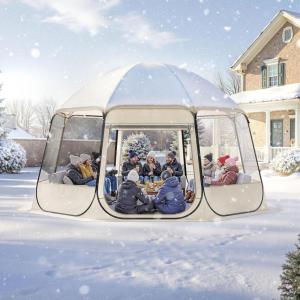 VEVOR Pop up Bubble Tent, 15 x 13.8 ft Waterproof & UV-Resistant, Clear Camping Tent Shelter, Outdoor Garden Dome Igloo Tents with Windows, 540° Panoramic View, for 12-15 Persons Patio Backyard(Transparent 15ft Bubble Tent for 12-15 Person)