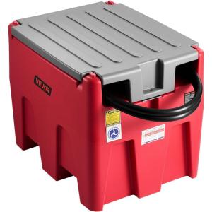 VEVOR Portable Diesel Tank, 116 Gallon Capacity & 10 GPM Flow Rate, Diesel Fuel with 12V Electric Transfer Pump and 13.1ft Rubber Hose, PE Transfer Tank for Easy Fuel Transportation, Gray(Red)