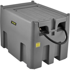 VEVOR Portable Diesel Tank, 116 Gallon Capacity & 10 GPM Flow Rate, Diesel Fuel with 12V Electric Transfer Pump and 13.1ft Rubber Hose, PE Transfer Tank for Easy Fuel Transportation, Gray(Grey)