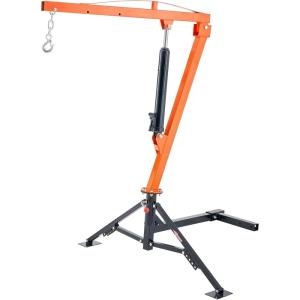 VEVOR Receiver Hitch Mounted Hydraulic Pickup Truck Crane, 1000 lbs Capacity, 360° Swivel, Three Boom Capacities of 500 lbs, 750 lbs & 1000 lbs, for Lifting Goods in Construction, Forestry, Factory(Hitch-Mount Crane with Adjustable Support Legs)