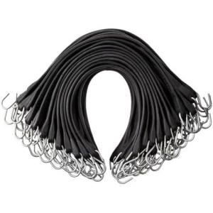 VEVOR Rubber Bungee Cords, 50 Pack 21″ Long, Weatherproof Natural Rubber Tie Down Straps with Crimped S Hooks, Heavy Duty Outdoor Tarp Straps for Securing Flatbed Trailers, Canvases, Cargo, and More(31inch 50pcs)