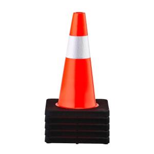 VEVOR Safety Cones, 6 Pack 36″ Traffic Cones, PVC Orange Construction Cones with Reflective Collars and Black Weighted Base, for Traffic Control, Driveway Road Parking and School Improvement(18″H(5Pack))