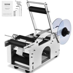 VEVOR Semi-Automatic Round Labeling Machine, 20-50pcs/min, Electric Bottle Label Applicator for Round Bottles, Round Bottle Labeler Suitable for Diameter 0.78-4.72 inches (with Pressing Bar)(Electric)