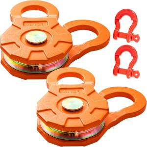 VEVOR Snatch Block Pulley (33,000LBS WLL), Pulley System for Synthetic Rope Or Steel Cable, Change The Direction, Create Mechanical Advantage, Ideal for Truck, Tractor, ATV & UTV, 1 Pack, Orange(yellow)