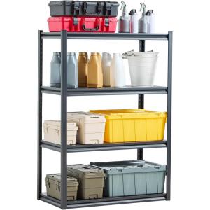 VEVOR Storage Shelves, 3000 lbs, 5 Tier Garage Storage Shelving, 18″ D x 48″ W x 78″ H Adjustable Metal Shelves for Garage Shelves Utility Rack Shelf, Ideal for Kitchen, Warehouse, Basement, Black(20″ D x 40″ W x 57″ H)