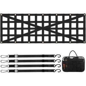 VEVOR Tailgate Net for Truck Bed, 54 in x 18 in, Cargo Net Durable with 4 Adjustable Buckle Straps, Cross-Reinforced Design, Extendable & Durable, Suitable for Truck, Trailer, Pickup, Boat, Jeep, SUV(54 in x 18 in)
