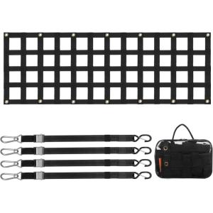 VEVOR Tailgate Net for Truck Bed, 54 in x 18 in, Cargo Net Durable with 4 Adjustable Buckle Straps, Cross-Reinforced Design, Extendable & Durable, Suitable for Truck, Trailer, Pickup, Boat, Jeep, SUV(60 in x 18 in)