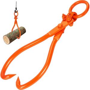 VEVOR Timber Claw Hook, 28 inch 4 Claw Log Grapple Logging Tongs, Swivel Steel Log Lifting Tongs 31″ Max Opening, Eagle Claws with 2205LBS/1000kg Loading Capacity for Tractors, ATVs, Trucks, Forklifts(18in-O-Ring)