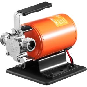 VEVOR Water Transfer Pump 12V, Battery Powered Utility Pump 360 GPH, 1/10HP Portable Electric Water Pump with Switch, 6 ft Suction Hose Kit, For Water Removal, Nonsubmersible(12V DC + Switch)
