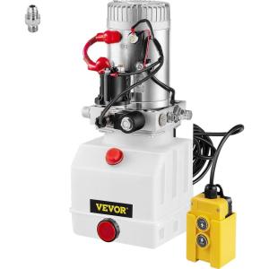 Vevor Hydraulic Pump 15 Quart Hydraulic Motor Hydraulic Lift Single Phase Car Lift 3450 RPM Dump Trailer 208-230 Volt Portable Car Lift 2 Horsepower Auto Lift Vehicle Lift Portable Power Press(4 Quart (Plastic))