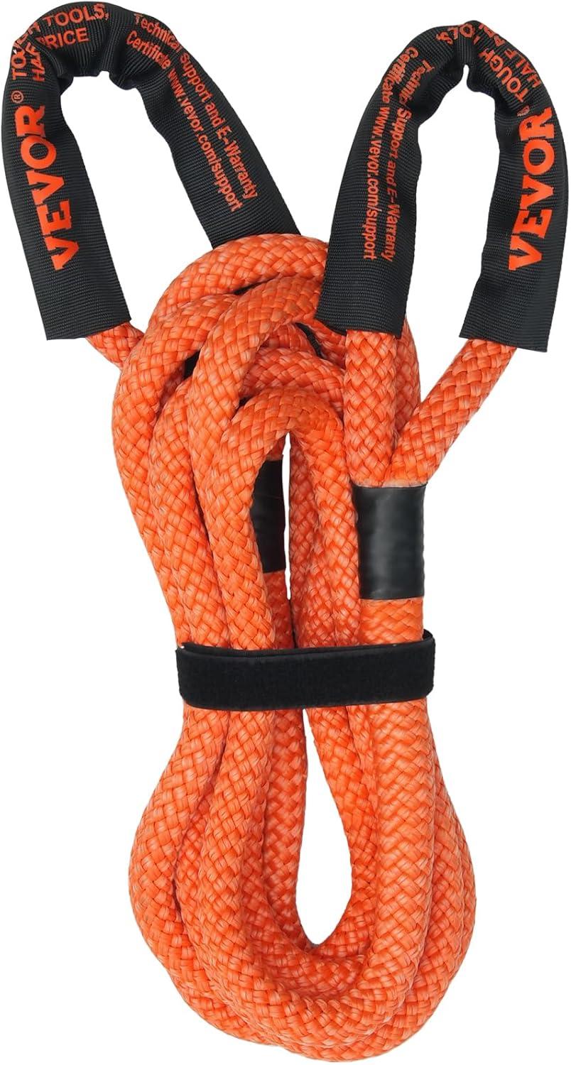 image:imageVEVOR 1 x 30 Kinetic Recovery Tow Rope 38000 lbs HeavyDuty Off Road Snatch Strap Extreme Duty 30 Elasticity Energy Snatch Strap for Jeep Car Truck ATV UTV SUV TractorOrange