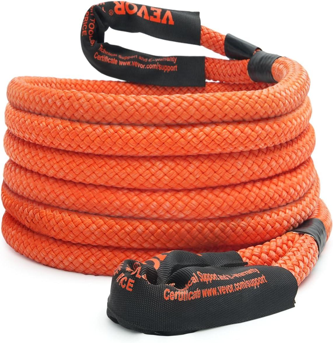 image:imageVEVOR 1 x 30 Kinetic Recovery Tow Rope 38000 lbs HeavyDuty Off Road Snatch Strap Extreme Duty 30 Elasticity Energy Snatch Strap for Jeep Car Truck ATV UTV SUV TractorOrange