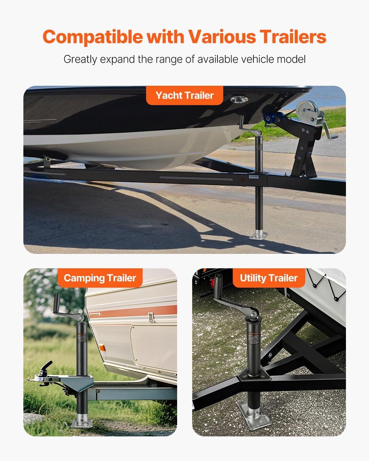 image:imageVEVOR 5000 lbs AFrame Trailer Jack 15 Vertical Travel Adjustable Drop Leg for Horse Utility Yacht Trailers2000 lbs 1334 inch Stroke
