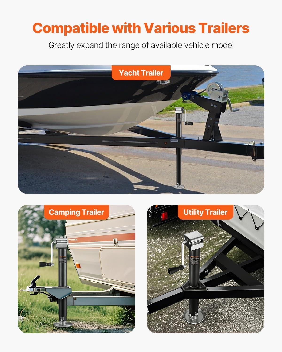 image:imageVEVOR 5000 lbs AFrame Trailer Jack 15 Vertical Travel Adjustable Drop Leg for Horse Utility Yacht Trailers5000 lbs 15 inch Stroke