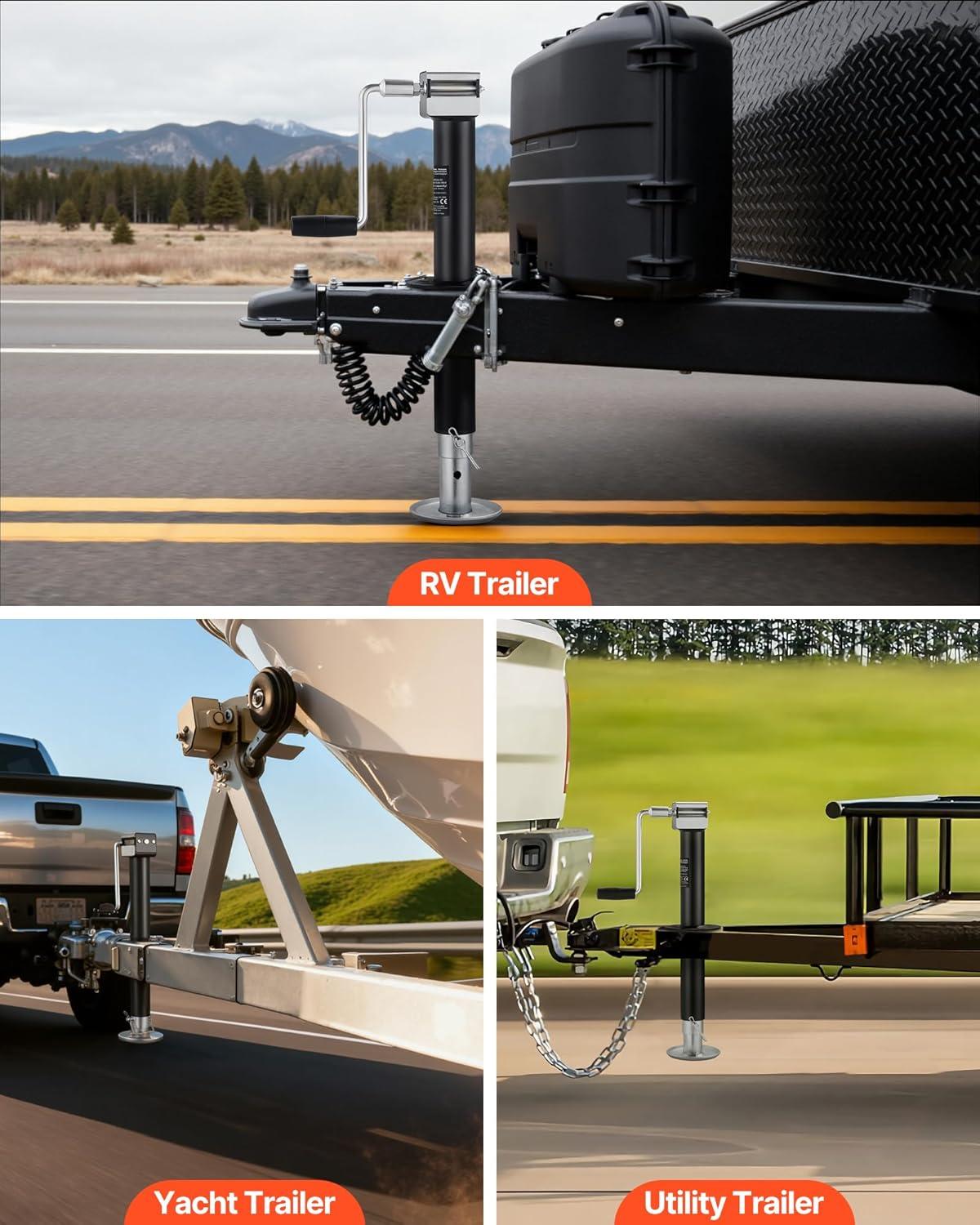 image:imageVEVOR 5000 lbs AFrame Trailer Jack 15 Vertical Travel Adjustable Drop Leg for Horse Utility Yacht Trailers5000 lbs 25 inch Stroke