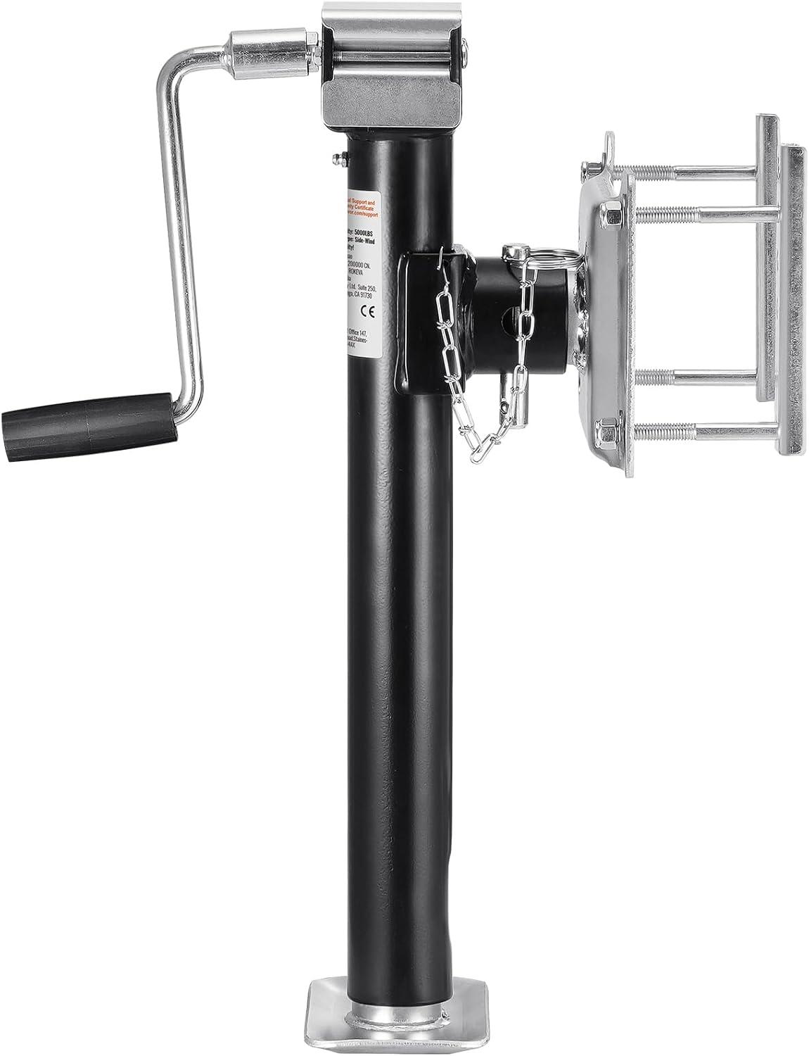 image:imageVEVOR 5000 lbs Dynamic Load Capacity Heavy Duty Swivel Bolton Trailer Jack 143 Lift Trailer Jack Stand with Handle for RV Horse Utility and Yacht Trailers5000lbs