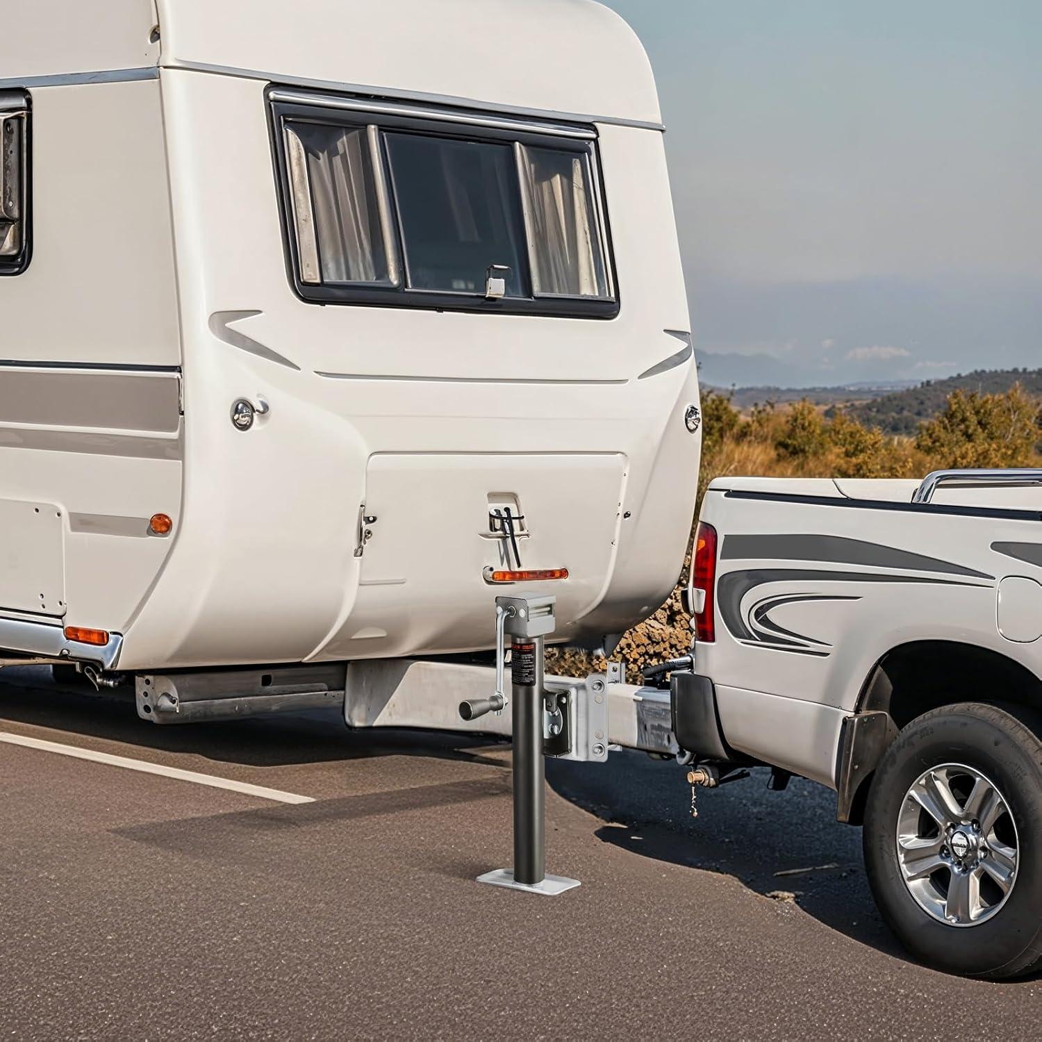 image:imageVEVOR 5000 lbs Dynamic Load Capacity Heavy Duty Swivel Bolton Trailer Jack 143 Lift Trailer Jack Stand with Handle for RV Horse Utility and Yacht Trailers2500lbs