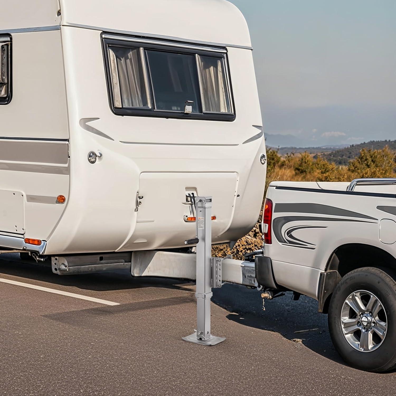 image:imageVEVOR 5000 lbs Dynamic Load Capacity Heavy Duty Swivel Bolton Trailer Jack 143 Lift Trailer Jack Stand with Handle for RV Horse Utility and Yacht Trailers8000lbs