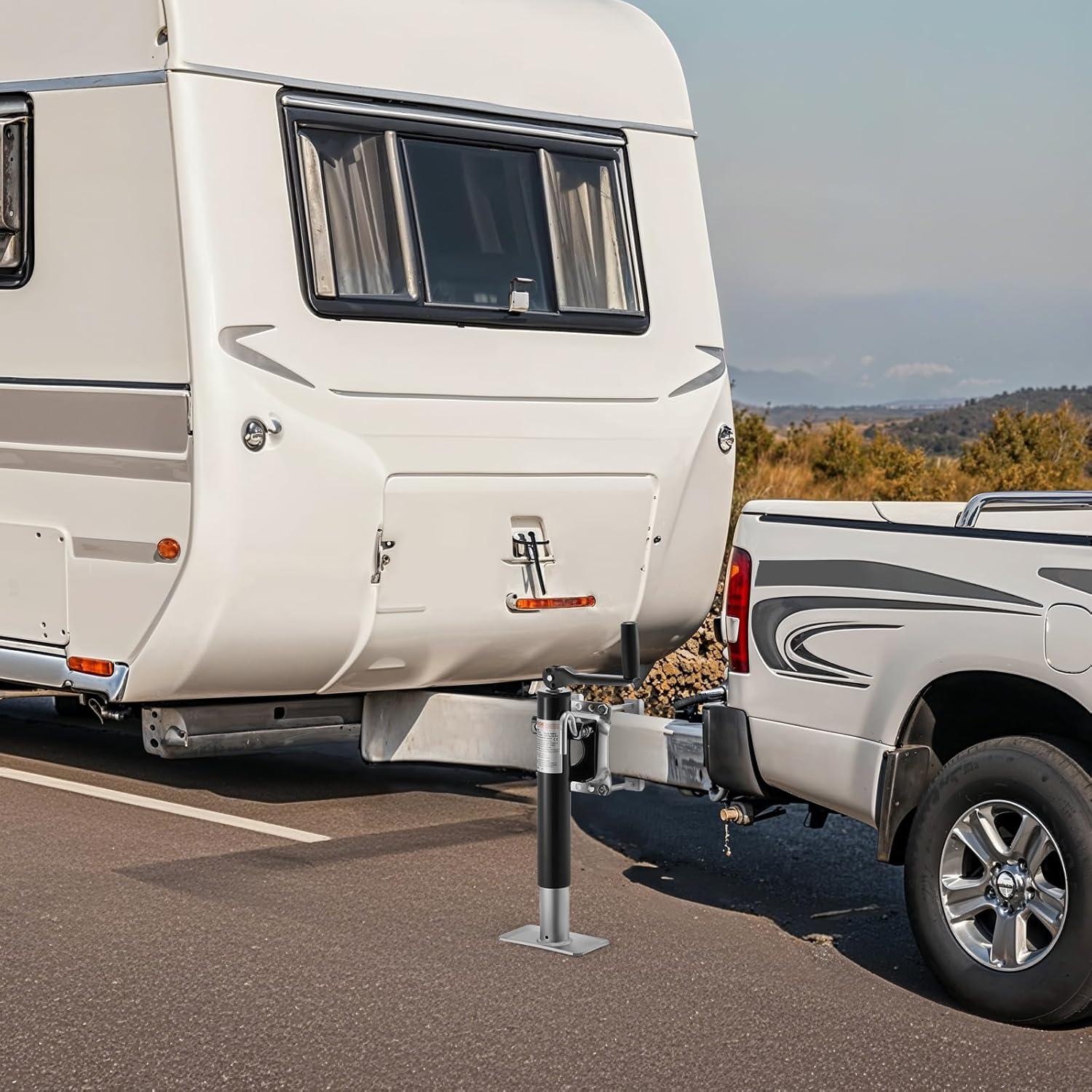 image:imageVEVOR 5000 lbs Dynamic Load Capacity Heavy Duty Swivel Bolton Trailer Jack 143 Lift Trailer Jack Stand with Handle for RV Horse Utility and Yacht Trailers2000lbs