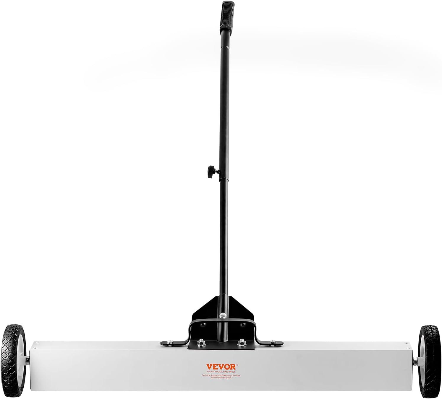 image:imageVEVOR 55Lbs Rolling Magnetic Sweeper with Wheels 36inch Large Magnet Pickup Lawn Sweeper with Telescoping Handle PushType Magnetic Pick Up Sweeper Easy Cleanup of Workshop Yard Garage36InchSet