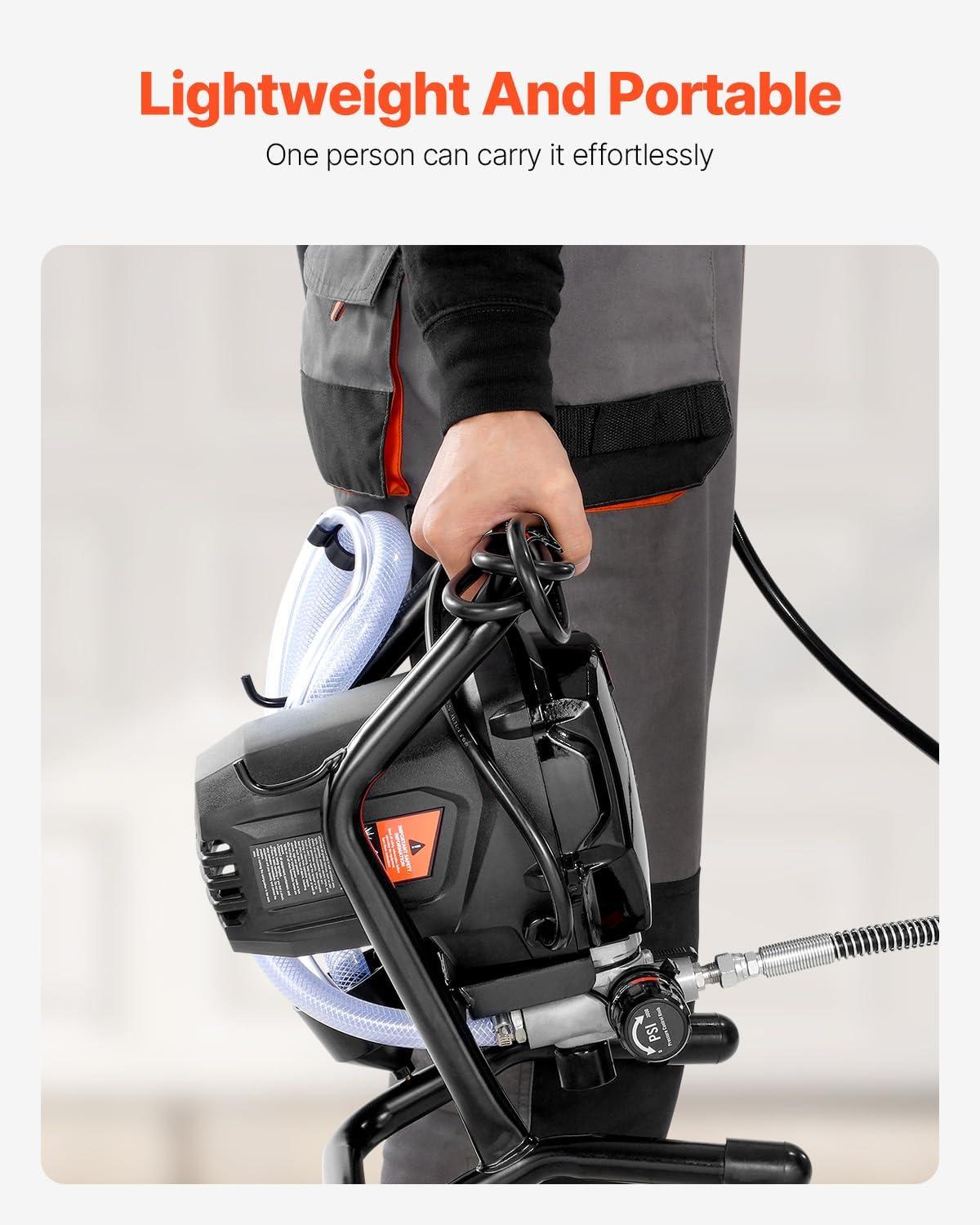 image:imageVEVOR 750W Stand Airless Paint Sprayer 3000PSI High Efficiency Electric Airless Sprayer Fine and Even Painting Effect Handheld Paint Sprayers for Home Interior and Exterior Furniture and Fences750W Stand Airless Paint Sprayer