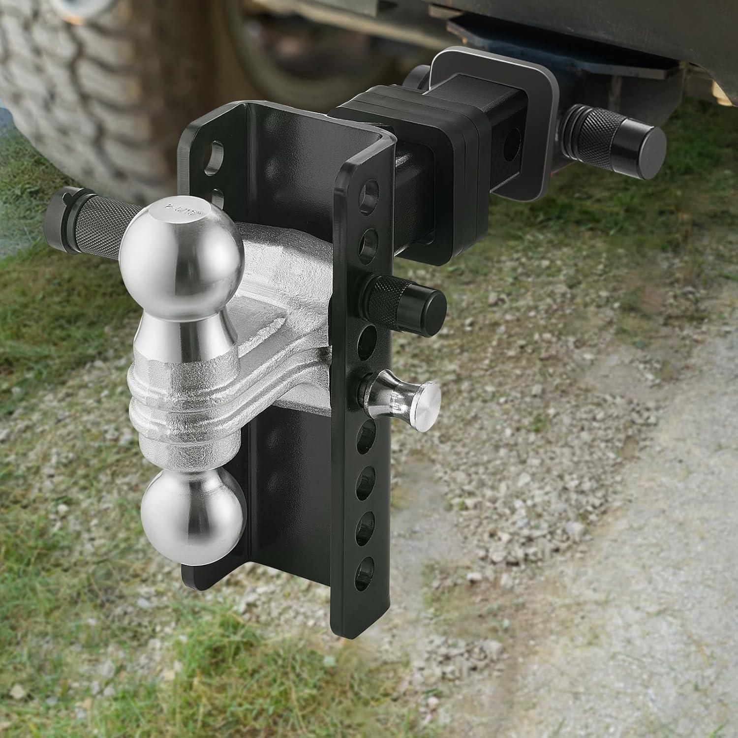 image:imageVEVOR Adjustable Trailer Hitch 6Inch Drop Hitch Ball Mount Fit 2 Receiver Heavy Duty Trailer Tow Hitch with 2 Balls 12500 lbs amp 2516 Balls 21500 lbs Receiver Hitch with AntiTheft Pin