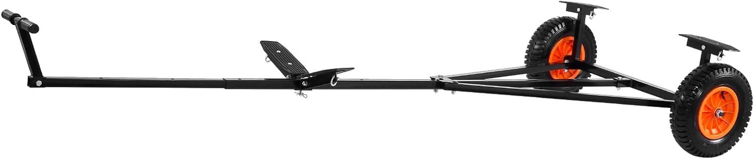 image:imageVEVOR Boat Trailer Dolly 420lbs Load Capacity Carbon Steel Trailer Mover with Adjustable Length 157 in Pneumatic Tires and Nonslip Support Bracket for Moving Kayak Motorboat Fishing Boat420lbs