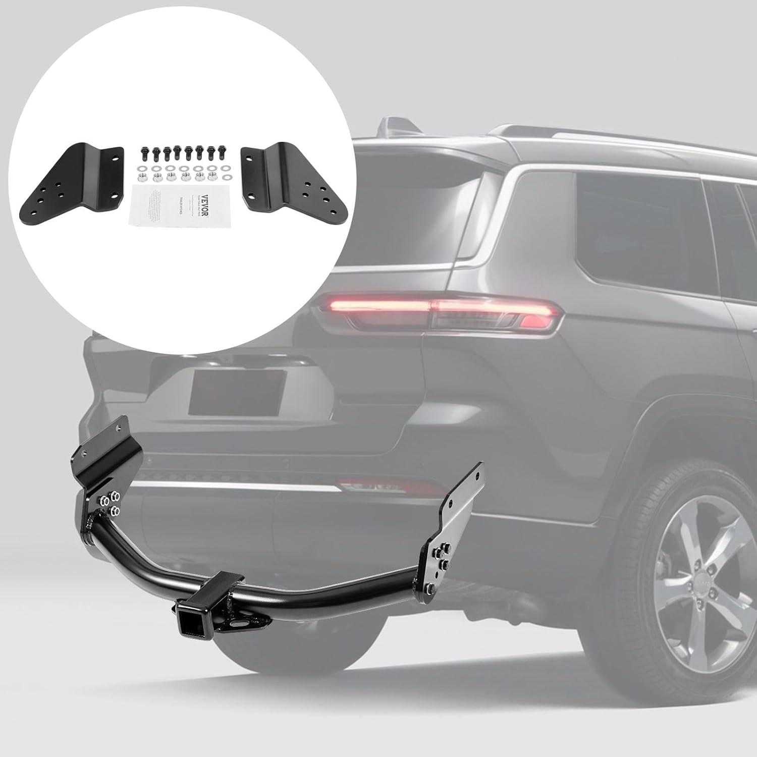 image:imageVEVOR Class 3 Trailer Hitch 2Inch Receiver Compatible with 20112021 Jeep Grand Cherokee Q345B Steel Tube Frame MultiFit Hitch to Receive Ball Mount Cargo Carrier Bike Rack Tow Hook Black20112021 Jeep Grand Cherokee