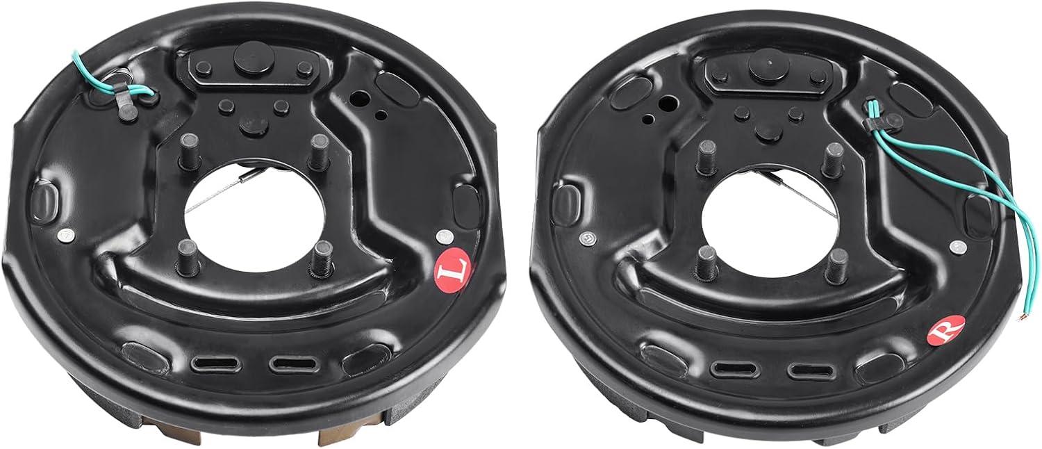 image:imageVEVOR Electric Trailer Brake Assembly 10 x 214 1 Pair SelfAdjusting Electric Brakes Kit for 3500 lbs Axle 4Hole Mounting Backing Plates for Brake System Part Replacement 1 Right 1 Left1 Pair Brakes