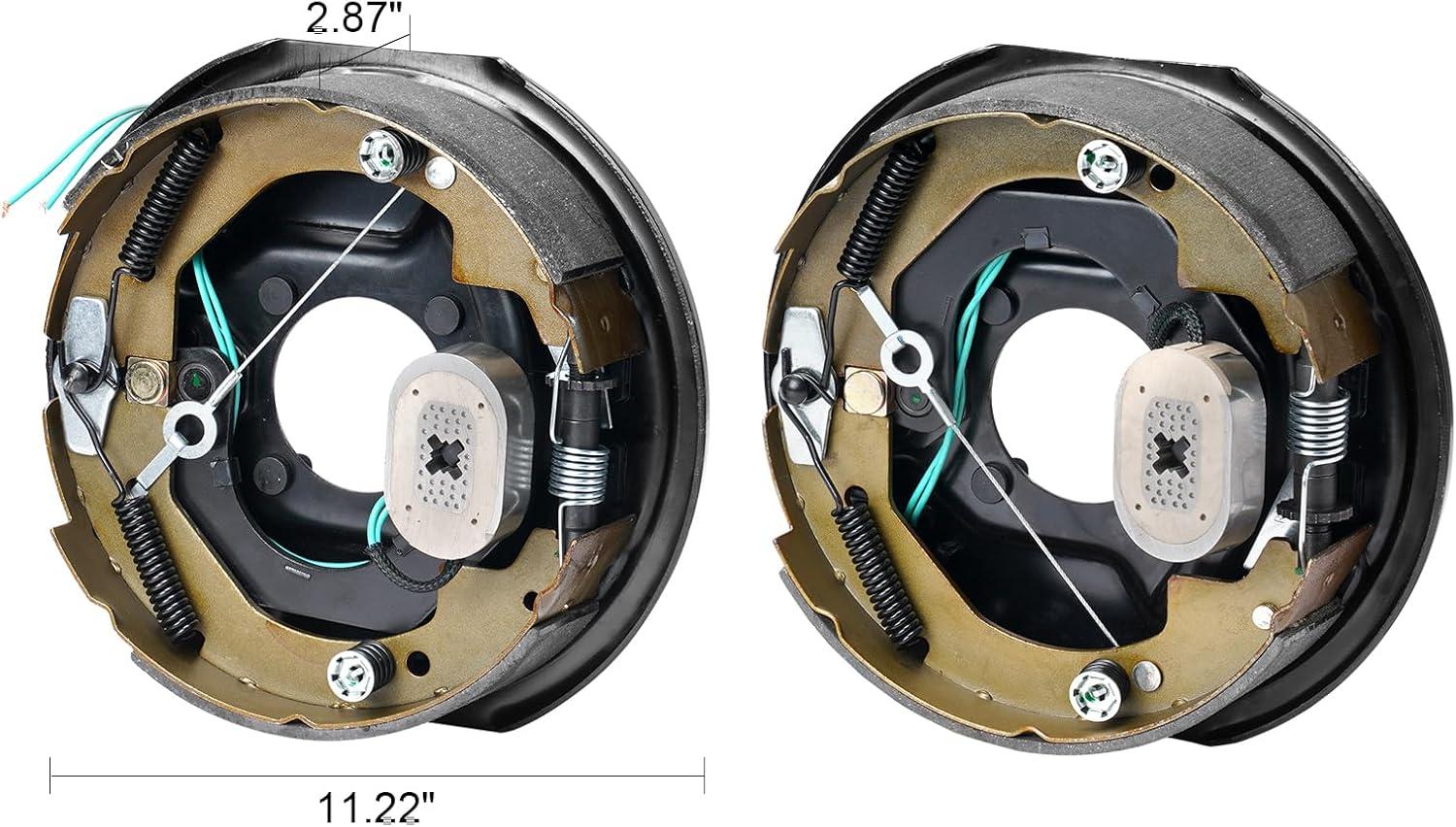 image:imageVEVOR Electric Trailer Brake Assembly 10 x 214 1 Pair SelfAdjusting Electric Brakes Kit for 3500 lbs Axle 4Hole Mounting Backing Plates for Brake System Part Replacement 1 Right 1 Left1 Pair Brakes