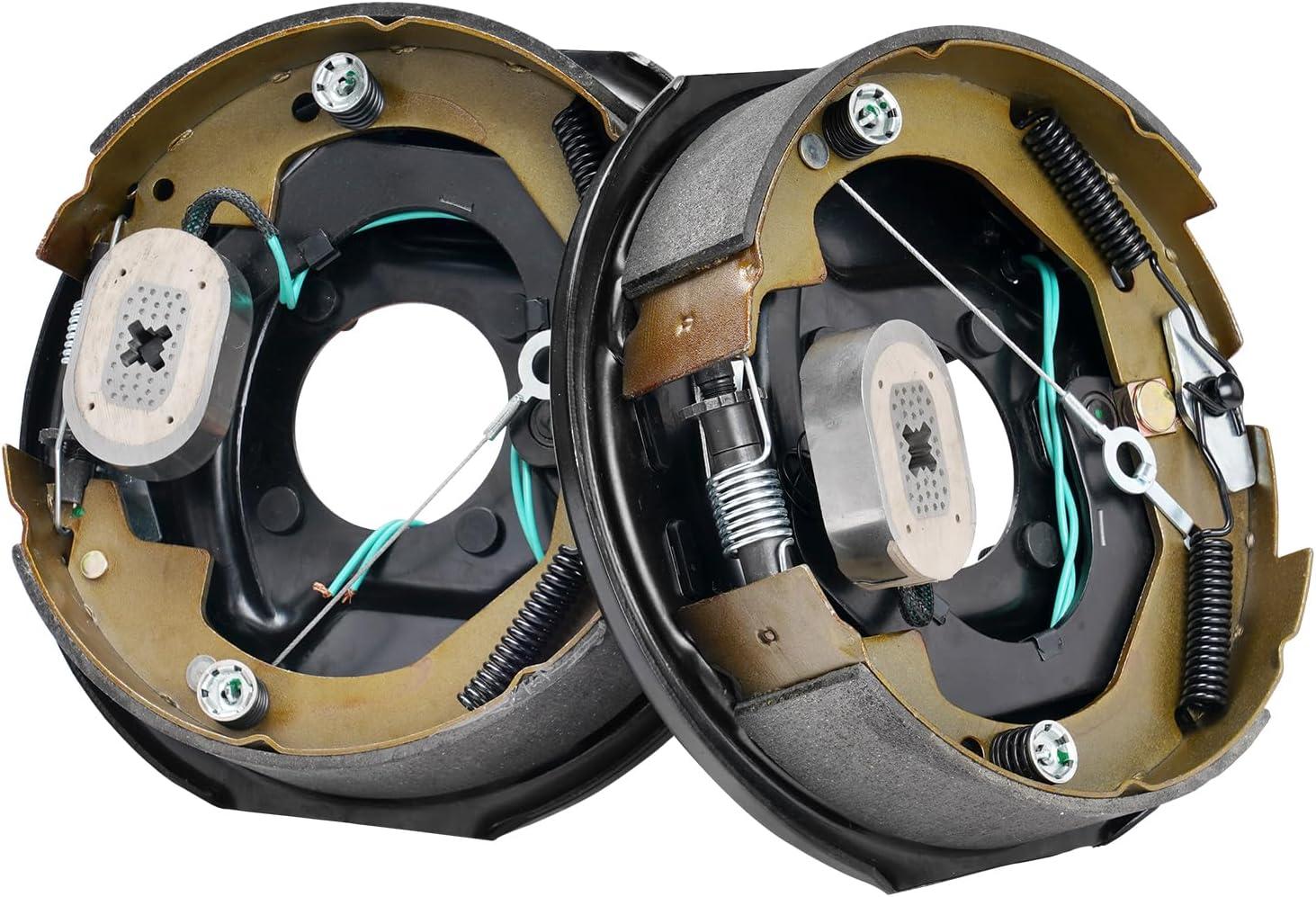 image:imageVEVOR Electric Trailer Brake Assembly 10 x 214 1 Pair SelfAdjusting Electric Brakes Kit for 3500 lbs Axle 4Hole Mounting Backing Plates for Brake System Part Replacement 1 Right 1 Left1 Pair Brakes