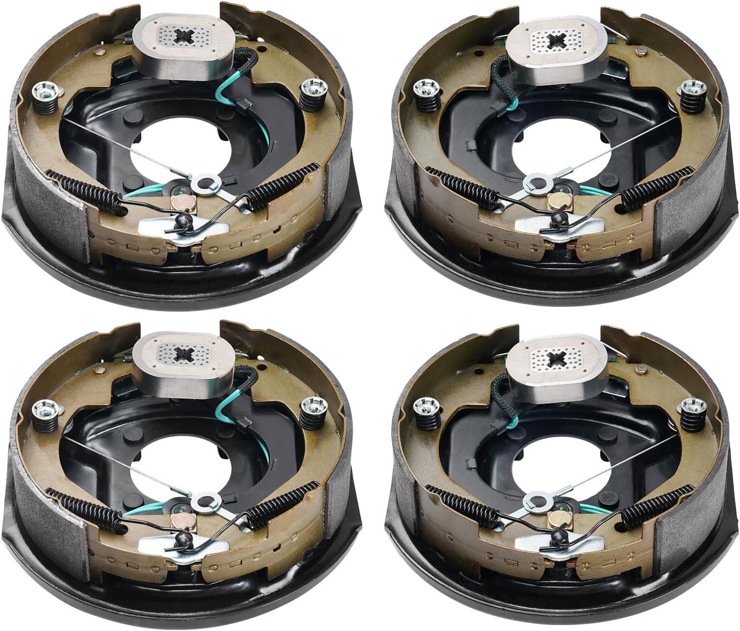 image:imageVEVOR Electric Trailer Brake Assembly 10 x 214 1 Pair SelfAdjusting Electric Brakes Kit for 3500 lbs Axle 4Hole Mounting Backing Plates for Brake System Part Replacement 1 Right 1 Left2 Pair Brakes