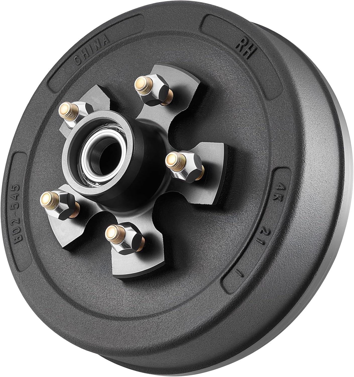 image:imageVEVOR Electric Trailer Brake Assembly 10 x 214 1 Pair SelfAdjusting Electric Brakes Kit for 3500 lbs Axle 4Hole Mounting Backing Plates for Brake System Part Replacement 1 Right 1 Left4 Brakes 4 Brake Drums