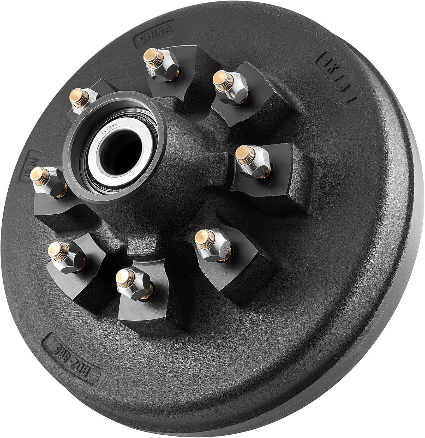 image:imageVEVOR Electric Trailer Brake Assembly 12 x 2 1 Pair SelfAdjusting Electric Brakes Kit for 7000 lbs Axle 5Hole Mounting Backing Plates for Braking System Part Replacement 1 Right 1 Left1 Brake Drums